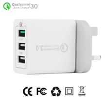 QC3.0 3-Ports USB Quick Charge Wall Charger Travel Adapter Qualcomm 3.0 Quick 