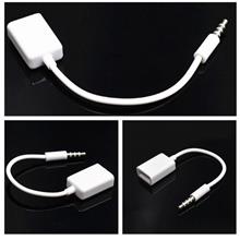 Car AUX 3.5mm Male to Line OTG USB Female AUX Audio Plug Converter Cable Adapt