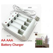 Usb Power Battery Charger Intelligent 4 Slots AA AAA Lithium Rechargeable Fast
