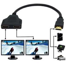 HDMI Splitter 1 Male To Dual HDMI 2 Female Y Adapter Cable Adapters Multi