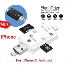iPhone IOS Micro USB 3 In 1 Multifunctional OTG Card Reader iPhone Micro SD SD