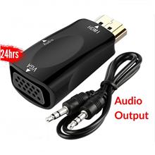 HDMI to VGA Audio Output Cable mini HDMI 1080p 2k to VGA Adapter Male for PC /
