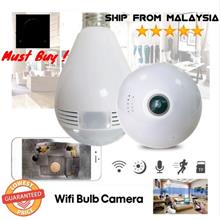 360 Degree Wireless IP Camera Bulb Light FishEye Smart Home Security WiFi
