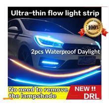 2pcs New DRL Ultra-thin Daylight Signal Flow Light Strip Flowing Light Bar Hea