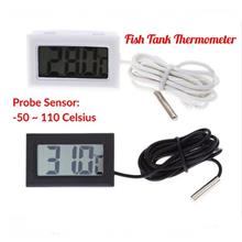 -50 ~ 110 Celsius LCD Digital Thermometer with Probe Sensor Auto Home Fish Tan