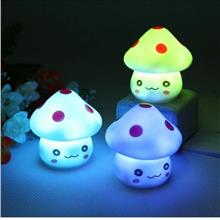 Mini LED Lamp Novelty Changing Night Light Mushroom Colorful Cute NightLamp De