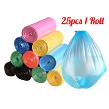 25pcs/pack Garbage Bags Flatten Up Kitchen Trash Bags Rubbish Bucket Kitchen C