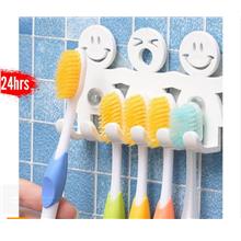 Toothbrush Suction Holder Wall Mounted Suction Cup 5 Position Cute Cartoon Smi