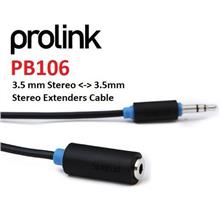 PROLINK PB106 BLACK AUDIO 1.5M / 5M CABLE 2.5MM ST PLUG TO 3.5MM ST SOCKET