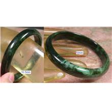 Dark green Jadeite Jade bangle - 59mm inter diameter - JD148