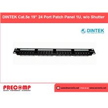DINTEK Cat.5e 19” 24 Port Patch Panel 1U, w/o Shutter (1402-03019)