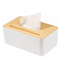 Japanese Style Bamboo Wood Cover Tissue Box Desktop Paper Box Simple Plastic S