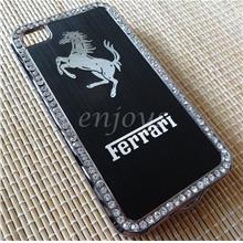 Enjoys: KOREA Ferrari Diamond Hard Case Back Cover iPhone 4 4S ~Black