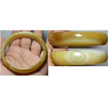 Elegance eye &amp; wave patent yellow colour Agate bangle - 45.79g-AG06