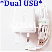 (5V/2.4A) BAVIN Dual USB Adapter Charger Type C USB Cable Set