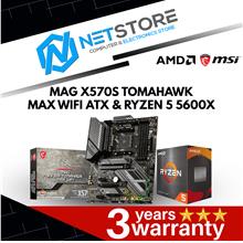 PWP MSI MAG X570S TOMAHAWK MAX WIFI ATX &amp; AMD RYZEN 5 5600X PROCESSOR