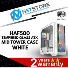 COOLER MASTER HAF 500 TEMPERED GLASS ATX MID TOWER CASE WHITE