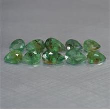 10pcs natural medium green Zambian Emerald pear facet - 3.94CT - ER76