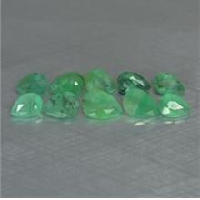 10pcs natural medium green Zambian Emerald pear facet - 3.03CT - ER74