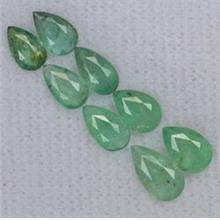 8pcs natural light green Zambian Emerald pear facet - 2.69CT - ER64