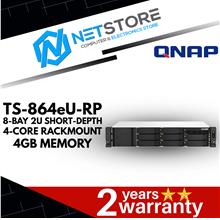 QNAP TS-864eU-RP 8-BAY 2U SHORT-DEPTH 4-CORE RACKMOUNT 4GB MEMORY