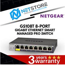 NETGEAR GS108T 8-PORT GIGABIT ETHERNET SMART MANAGED PRO SWITCH
