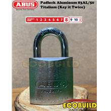 ABUS Padlock Aluminum 83AL/50 Titalium (Key it Twice)