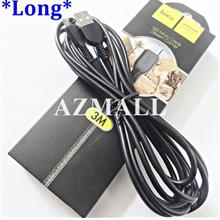 (QC 3.0) hoco 3 Meters Micro USB Long Cable Samsung S7 S4 Note 2 4 5