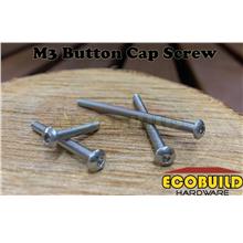 M3 Button Cap Screw Stainless Steel 20mm/30mm/40mm/50mm