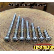 M6 Button Cap Screw Stainless Steel 20mm/30mm/40mm/50mm/60mm/70mm/80mm