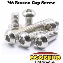 M8 Button Cap Screw Stainless Steel 20mm/30mm/40mm/50mm/60mm/70mm/80mm
