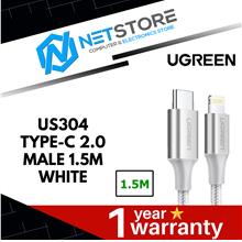 UGREEN US304 LIGHTNING TO TYPE-C 2.0 MALE CABLE-1.5M(WHITE)-UG-70524