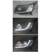 Chevrolet Cruze 08 Black Projector Headlamp with Ring & Bar