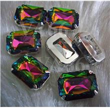20 Sew On Rhinestones Crystal DIY VM Vitrail Medium Emerald Cut Octago