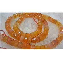 DIY Natural Orange Mixed Agate Facetted Rondelles Wheel Beads Spacer