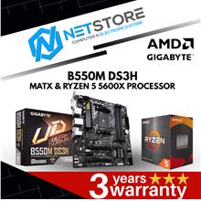 PWP GIGABYTE B550M DS3H mATX &amp; AMD RYZEN 5 5600X PROCESSOR