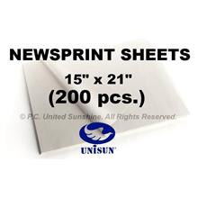 x200 pcs. NEWSPRINT PAPER Sheets 15” x 21” in Roll for Pack or Sketch
