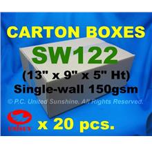 SW122 Small CARTON BOX x 20pcs. 13” x 9” x 5” Ht Courier Shipping Pack
