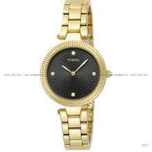 TIMEX TW2V24100 (W) Adorn 32mm 2-hands Analog SS Bracelet Black Gold