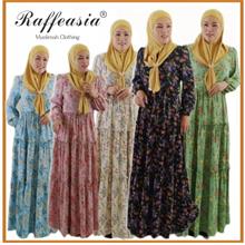 NEW🔥Raffeasia Dress Muslimah Floral Design 3 Layer Ready Stock