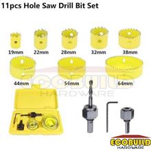 Wood Hole Saw Drill Bit Set 11pc