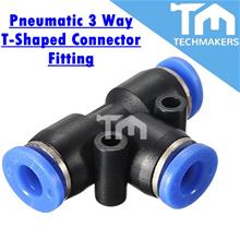 Pneumatic 3 Way T Shaped Connector Fitting for 4-16mm Air Water Pipe