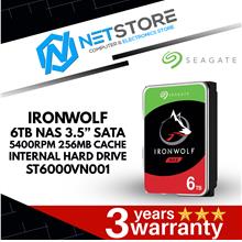 SEAGATE IRONWOLF 6TB|NAS 3.5”|5400RPM|256MB|INTERNAL HARD DRIVE