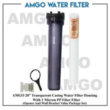 AMGO 20" Transparent Casing Water Filter Housing (1 Micron PP Fiber)