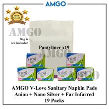 AMGO V-Love Active Oxygen Sanitary Napkin Pad (19Pack-Pantyliner