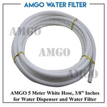 AMGO Water Filter, Dispenser Hose 5-Meter ,Size 3/8 Inches White Tube