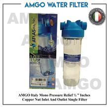 AMGO Italy Mono Water Filter Housing ½ ” Copper Nut Inlet And Outlet