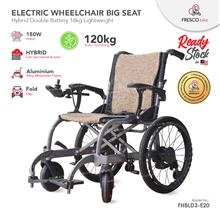 Electric Wheelchair Big Seat Hybrid Double Battery 18kg Lightweight