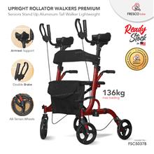 Fresco Upright Rollator Walkers for Seniors Stand Up Aluminum Tall