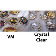 Oval Sew On Rhinestones VM Vitrail Medium DIY Gold Montee Button Beads